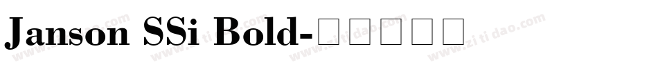 Janson SSi Bold字体转换